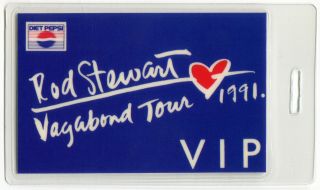 Rod Stewart 1991 Vagabond Tour Laminate Backstage Pass Concert Stage Otto