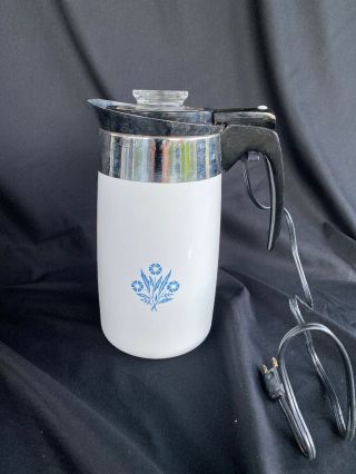 Corelle Corning Ware Blue Cornflower 10 Cup Coffee Pot Electric Percolator