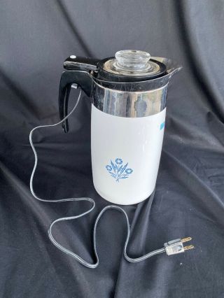 Corelle CORNING WARE Blue CORNFLOWER 10 Cup COFFEE POT Electric Percolator 3