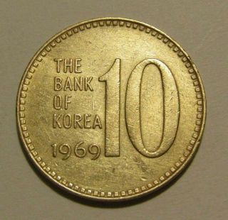 South Korea 1969 10 Won Coin
