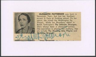 Elizabeth Patterson (1874 - 1966) Autograph Cut | " I Love Lucy " - Signed