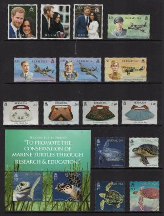 Bermuda 2018 Complete Nh Year Set By Scott 15 Stamps,  1 S/s - Usa
