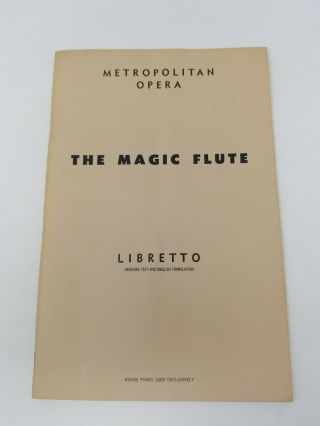 1961 The Magic Flute Libretto Metropolitan Opera German - English Book