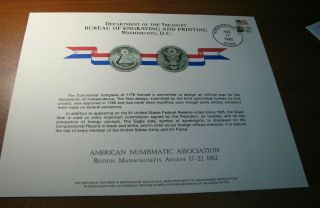 Us Philatelic And Numismatic Souvenir Card Nsc17 1982 Canceled L327