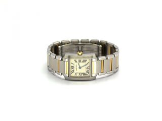 Ladies Cartier Tank Francaise 2384 18k Gold and Stainless Steel Two - Tone Quartz 2