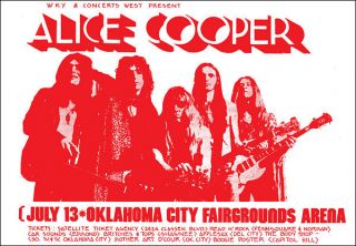Alice Cooper 1972 Oklahoma City Concert Poster