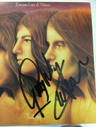 Emerson Lake & Palmer :: Trilogy Cd Signed By Both Greg Lake & Carl Palmer