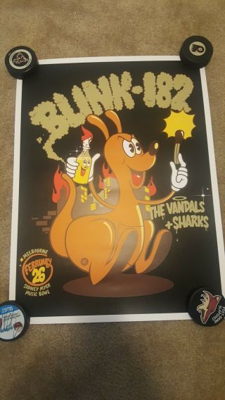 Blink 182 Concert Poster 2/26/13 Melbourne Australia Dabs & Myla