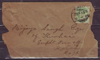 Envelope On Pasted King Edward Vii 1/2 Anna Perfin Tied With Postmark Pfn04