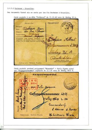 Wwii Pow Two Postcards: Stalag Iv A And Stalag Xvii B,  Jean Oth 
