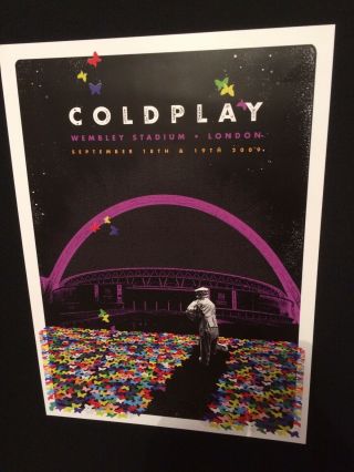 Official Coldplay Viva La Vida 2009 Wembley Stadium London Tour / Concert Print