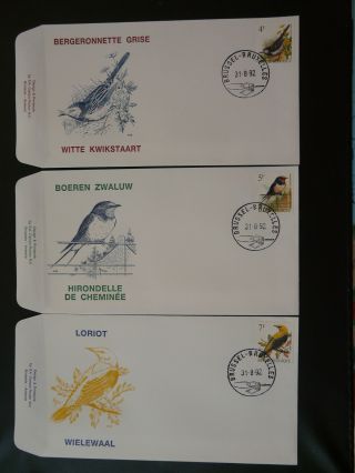 Birds Set Of 4 Fdc Belgium 79668