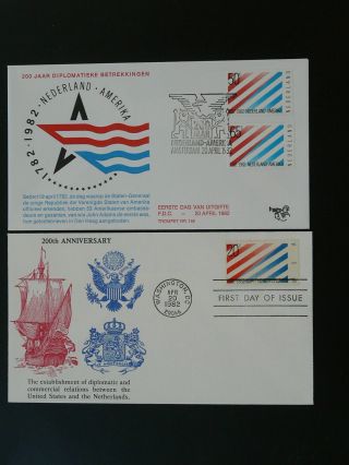 Diplomatic Relations With Netherlands Joint Issue X2 Fdc Usa 78935