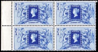1947 British Stamp Exhibition Label Block Of 4 Unmounted
