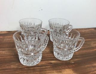 Pressed Glass | Vintage Coffee Expresso Cup | Diamond | 2 3/4 " T | 4oz | S4