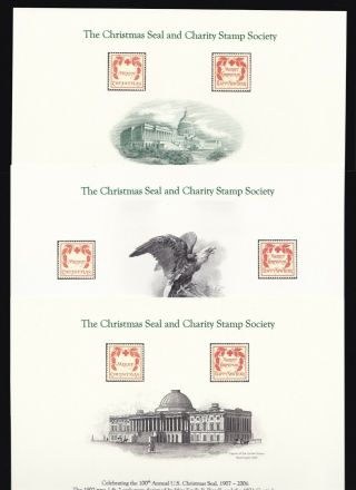 Us 2006 Bep Christmas Seal & Charity Stamp Society Plate Printer Souvenir Cards