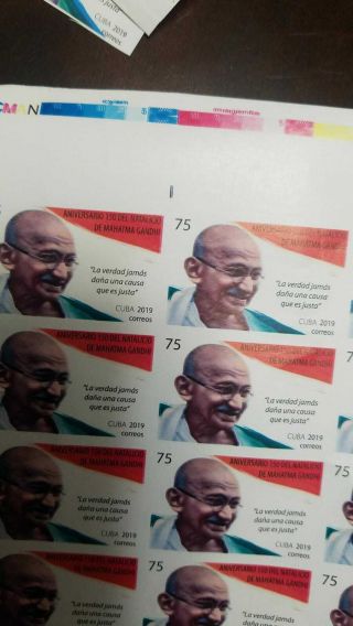 O) 2019 Imperforated,  Mohandas Mahatma Gandhi - Pacifist - Activist - Nonviole