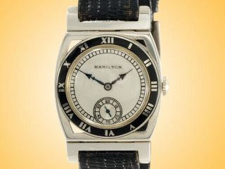 Hamilton Piping Rock 14k White Gold Manually - Wound Vintage Watch Circa 1929