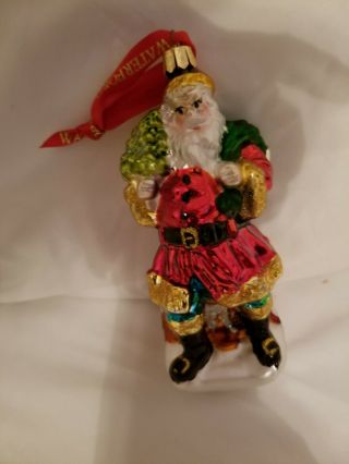 Rare Waterford Blown Christmas Santa Claus With Tree And Presents (no Box)