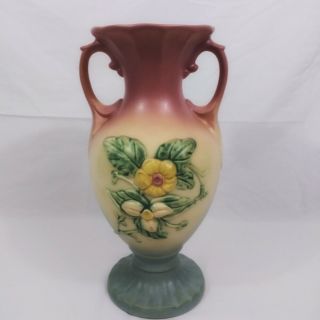 Vintage Pre - 1950s Hull Art Pottery W - 17 12 1/2 Wildflower Matte Finish Vase