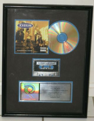 Drs Riaa Platinum Sales Award For " Gangsta Lean " 1993 Skoundrels Get Lonely