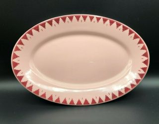 Vintage Restaurant Ware Oval Plate Pink Red Aztec Indian Mcnicol - Martin Prentano
