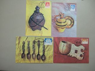 Four Art Craft Wooden And Ceramic Maxi Cards
