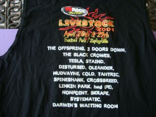 Xl 2001 Linkin Park Tesla Offspring Livestock 98 Rock Concert Sleeveless Shirt