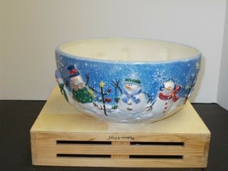 St Nicholas Square " Button Up " Hard To Find 10 Inch Serving Bowl Christmas Sn
