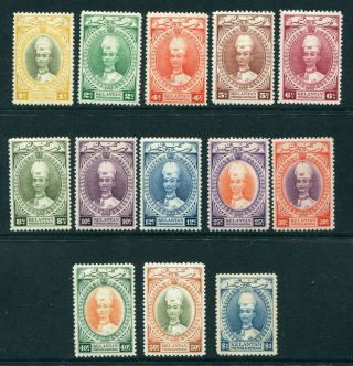 1928/37 Malaya Kelantan Selection Of 13 X Stamps To $1 Mounted M/m