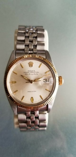 Vintage 1965 Mens Rolex Oyster Perpetual Air King Date 5701 Near
