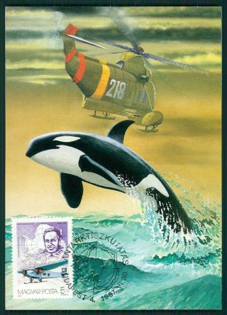 Hungary Mk Antarctic Research Byrd Whale Orca Carte Maximum Card Mc Cm Br88