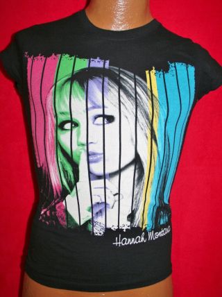 Hannah Montana Miley Cyrus Rainbow Photo Girly Style T - Shirt S Twerk Bangerz