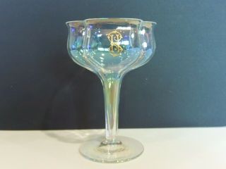 Moser Lobmeyr Quatrefoil Lobed Crystal Hollow Stem Champagne Glass Iridescent
