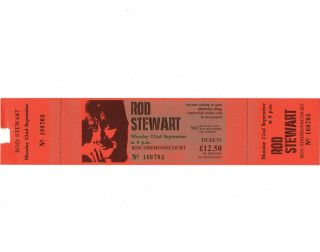 Rod Stewart Concert Ticket Stub Ireland 9/22/86 Dublin Rds Simmonscourt Faces