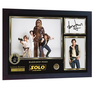 Harrison Ford Film Signed Autograph Poster Print Photo Star Wars Framed