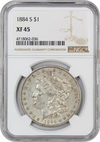 1884 - S $1 Ngc Xf45 - Key Date From San Francisco - Morgan Silver Dollar
