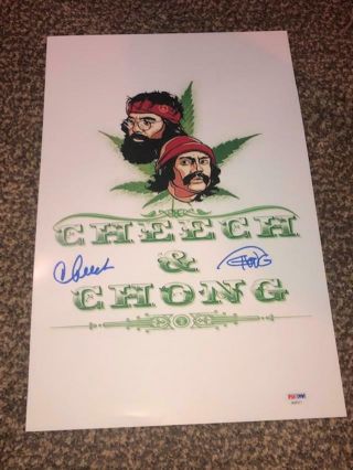 Cheech & Chong Autographed Signed 11x17 Poster Psa/dna