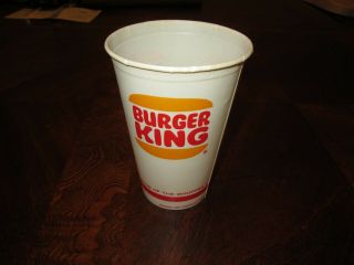 Vintage 1970 Burger King Ice Milk Waxed Paper Cup & Love Labels - Rare