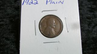 1922 Plain Lincoln Wheat Penny One Cent 1c Us Coin - Ungraded -