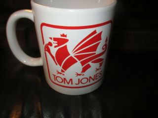White Tom Jones Wales Red Dragon Logo Ceramic Coffee Mug Welsh