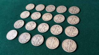 ROL OF 20 WALING LIBERTY HALF DOLLARS $10 FACE VALUE 90 SILVER COINS 2