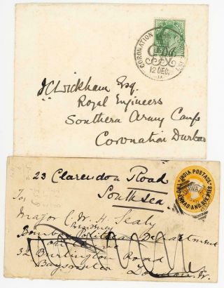 India 1911 (12th Dec) Cover With Coronation Postmark & Qv Re - Directed Cover