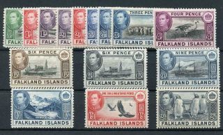Falkland Islands 1938 - 50 Short Set To 2/6 Sg146/60 Mm Cat £189