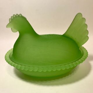 Frosted Lime Green Indiana Hen On Nest