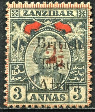 British East Africa 1897 Zanzibar 2.  5a On 3a Surch,  Sg 89,  M/hinged,  Cat £130