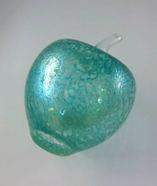 Heron John Ditchfield Iridescent Glass Apple Paperweight 3