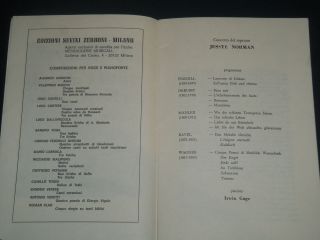 1971 TEATRO OLIMPICO JESSYE NORMAN CONCERT PROGRAM - FILARMONICA ROMANA - J 4237 3