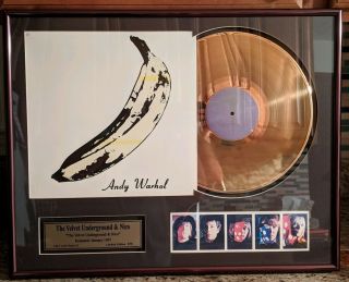 Velvet Underground Nico Andy Warhol Gold Record Disc Lp Banana