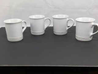 Le Creuset Mug Set In White.  Set Of 4.
